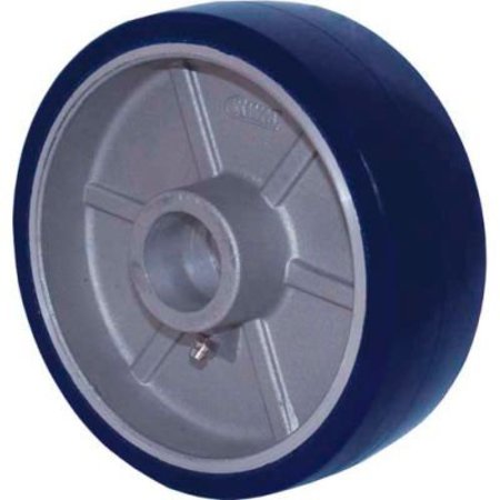 RWM CASTERS 8in x 2in Urethane on Aluminum Wheel with Roller Bearing for 1/2in Axle - UAR-0820-08